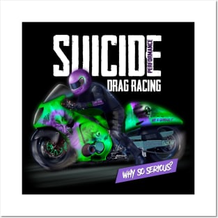 Motorcycle drag racing Posters and Art